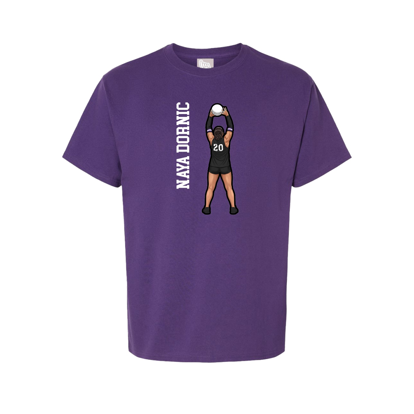Youth Tee — Name Vertical in Purple