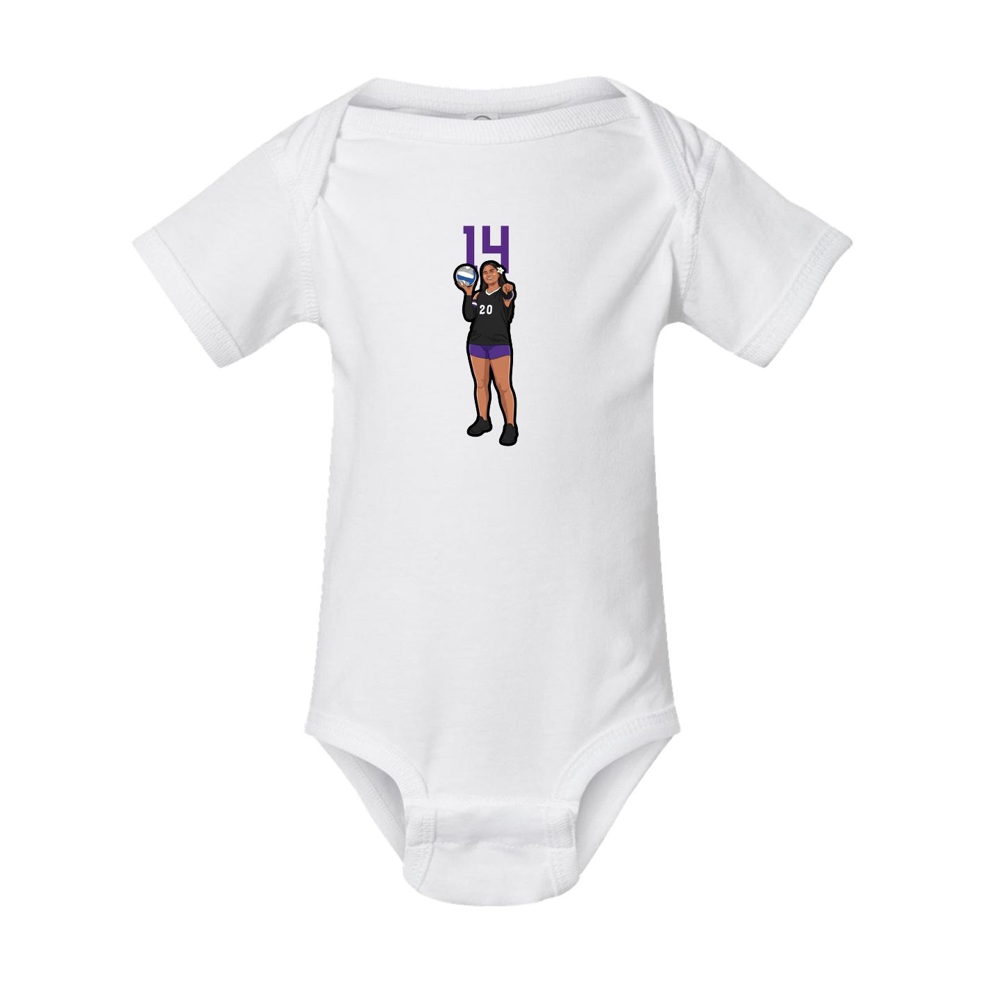 Baby Onesie — Number Top in White