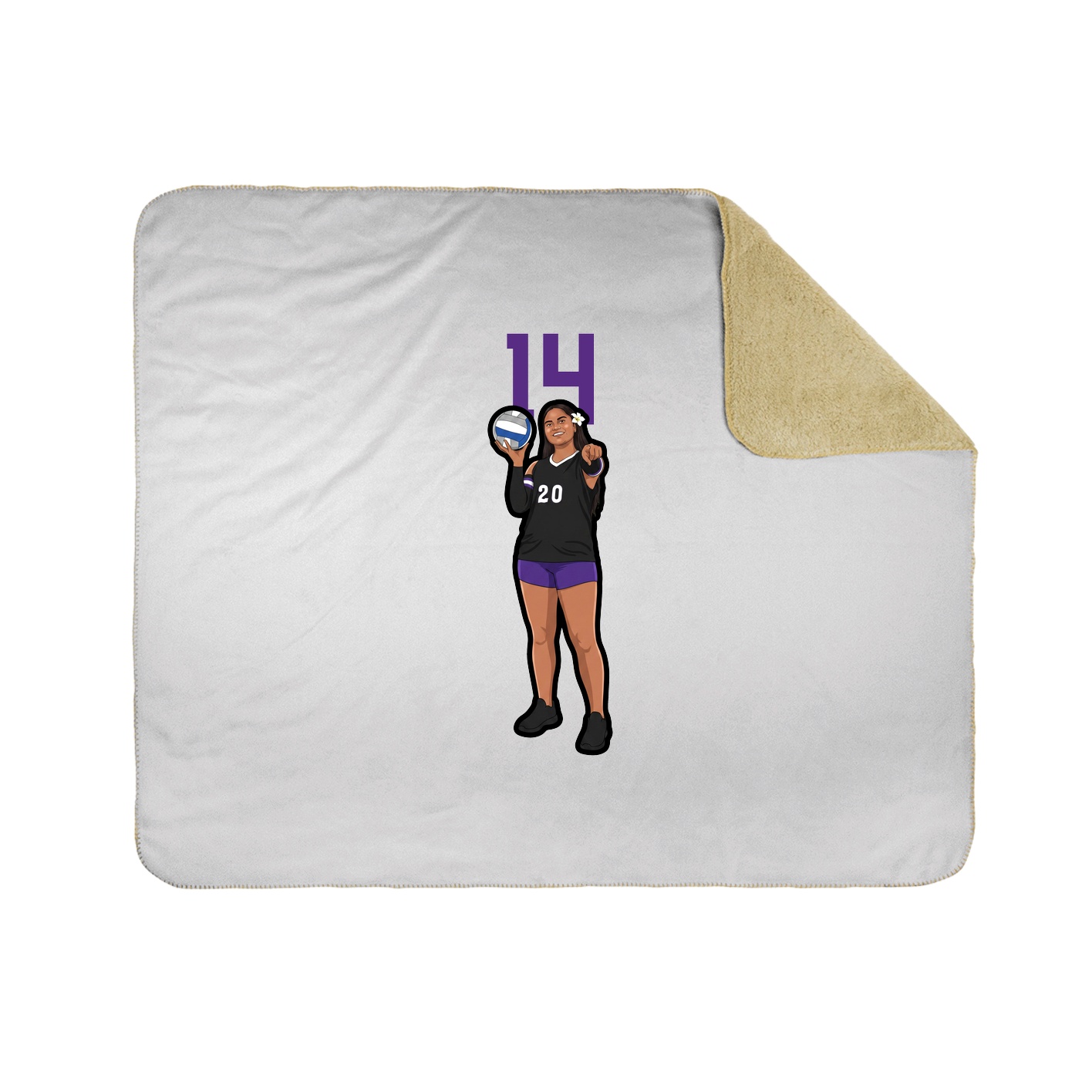 Throw Blanket — Number Top in White