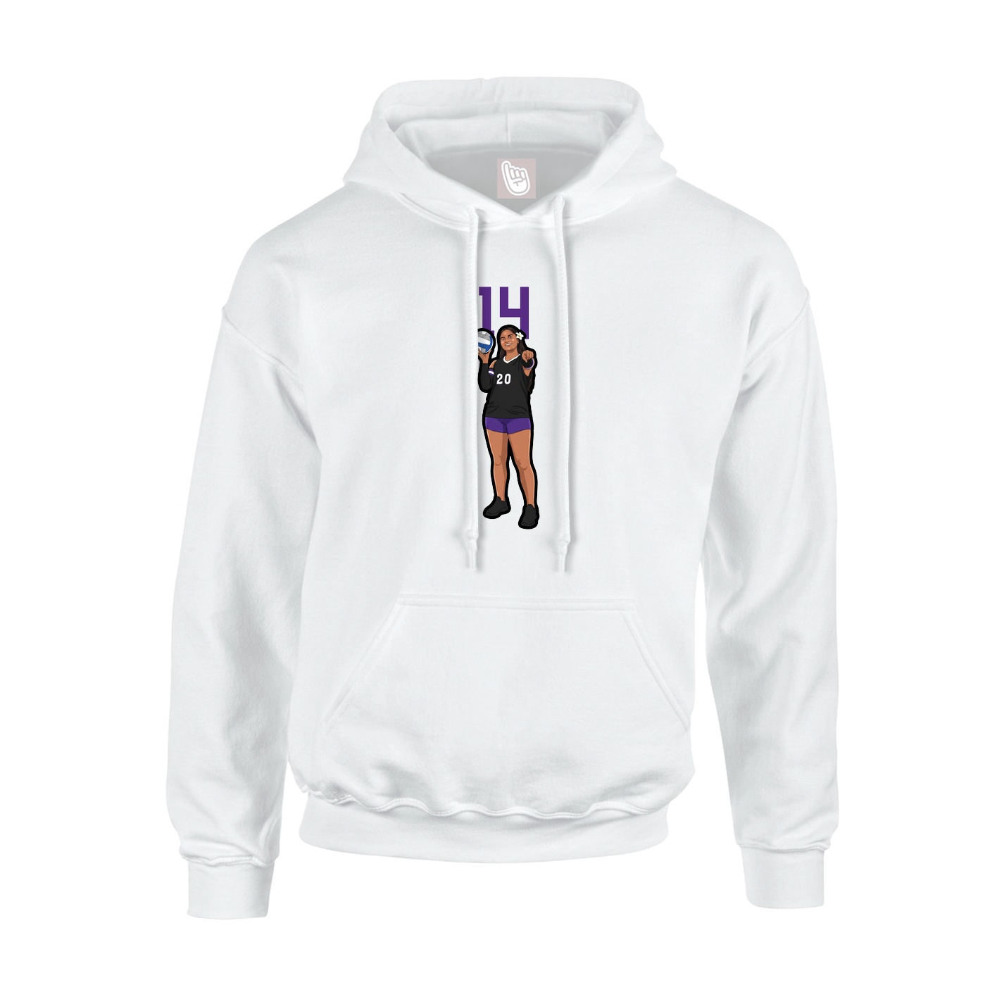 Hoodie — Number Top in White