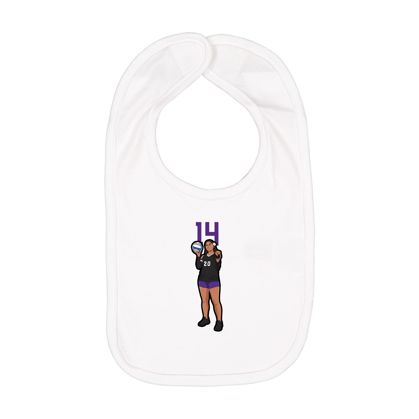 Infant Bib — Number Top in White