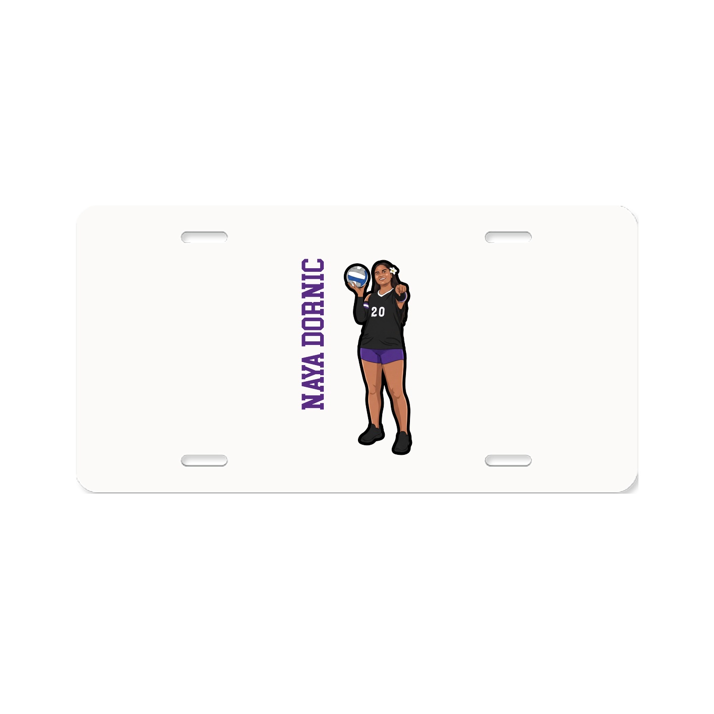 License Plate — Name Vertical in Classic