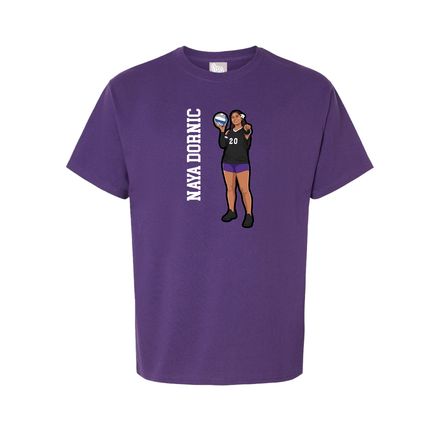 Youth Tee — Name Vertical in Purple