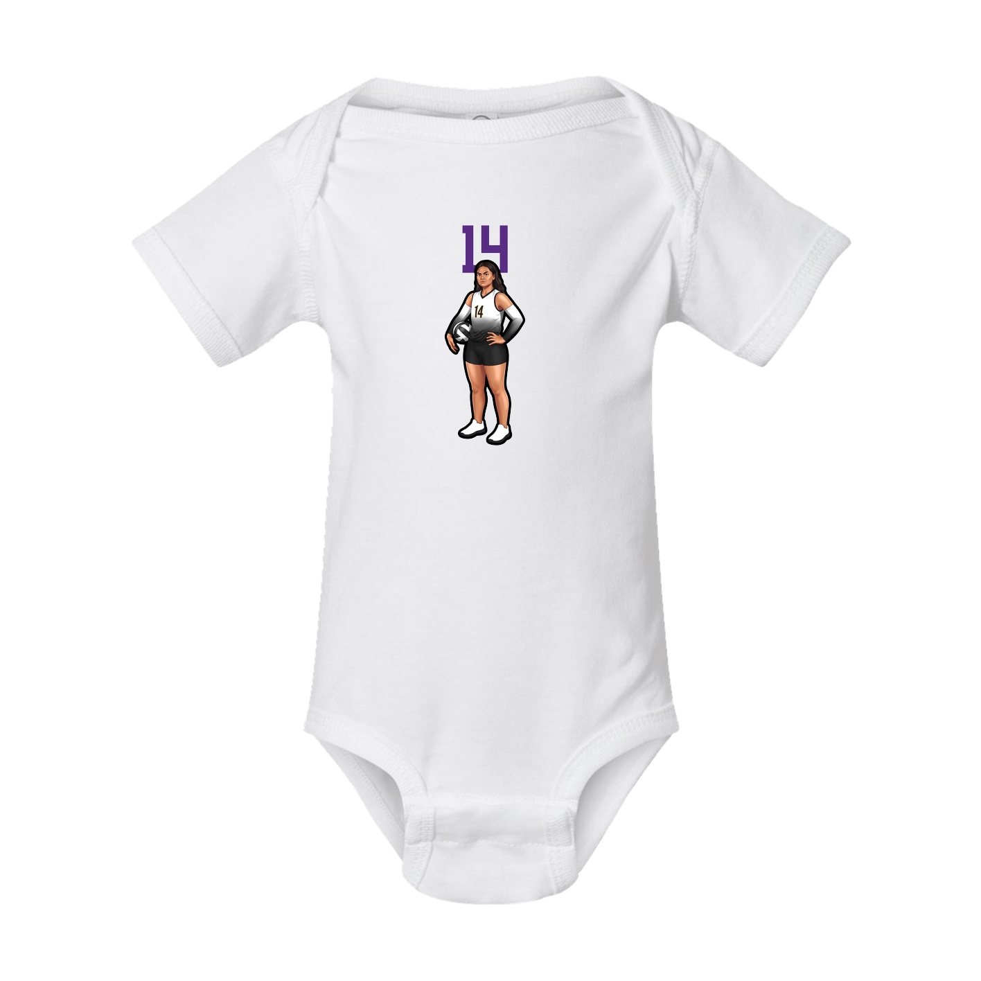 Baby Onesie — Number Top in White