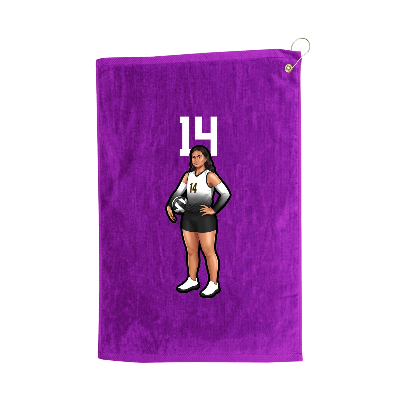 Golf Towel — Number Top in Purple