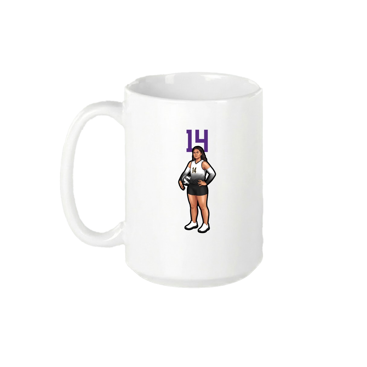 15oz Coffee Mug — Number Top in White