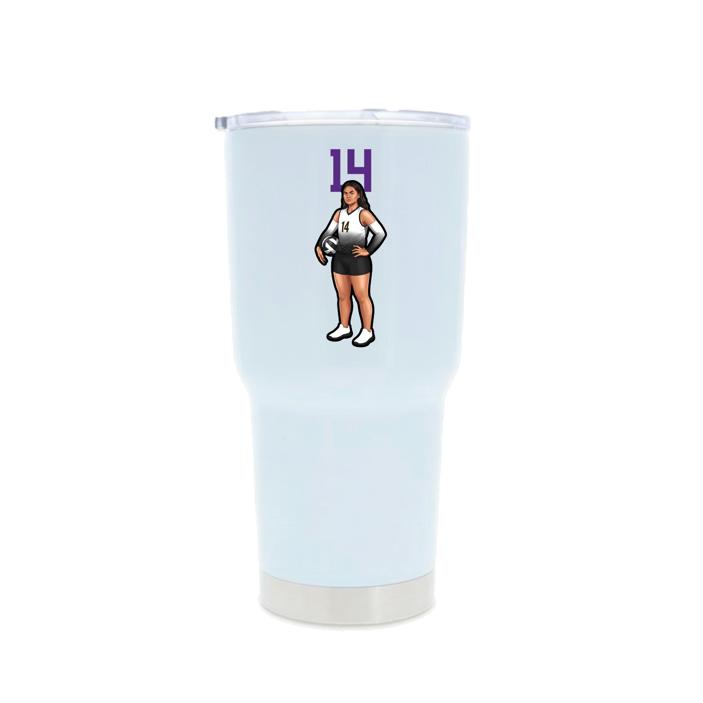 30oz Stainless Steel Tumbler — Number Top in White