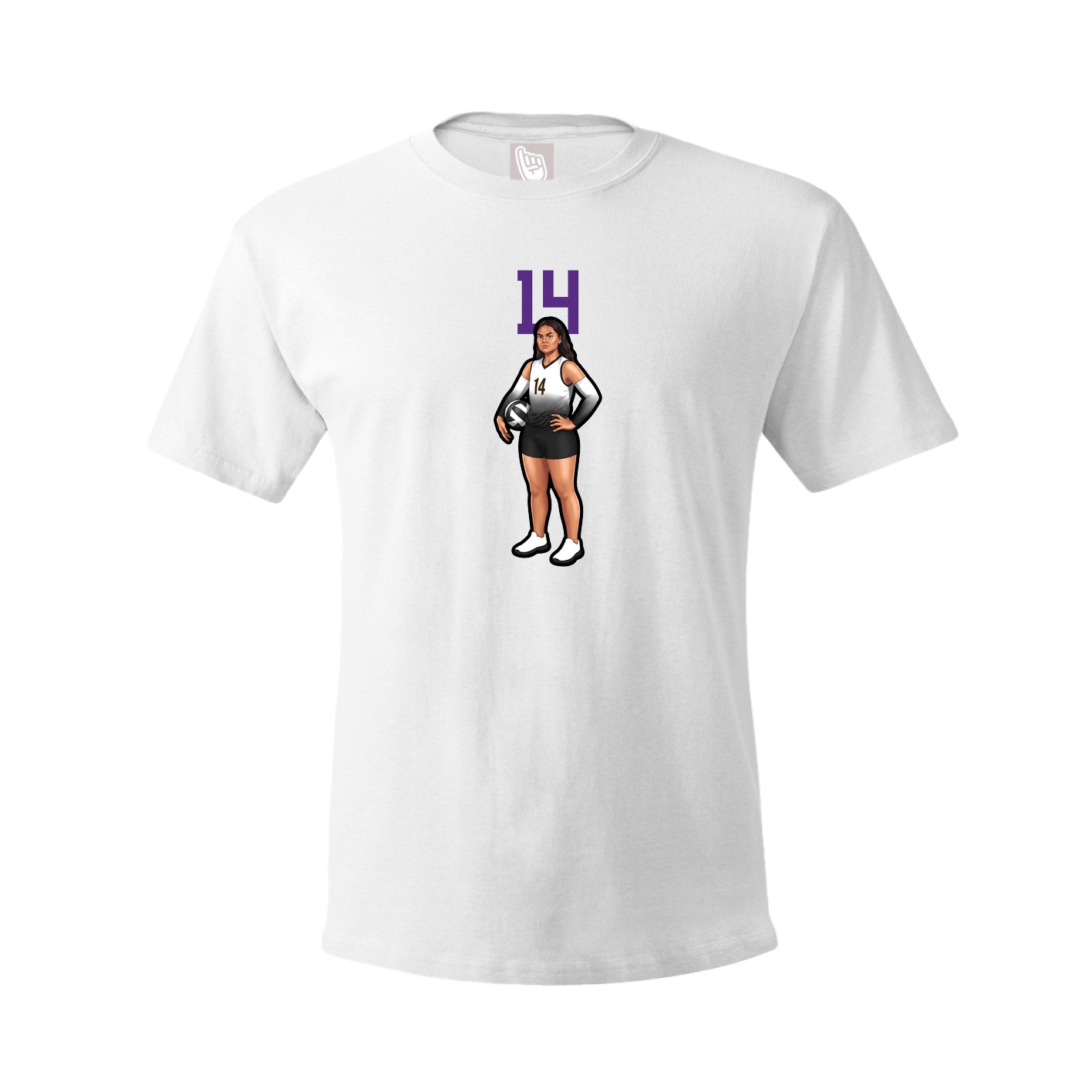 Youth Tee — Number Top in White