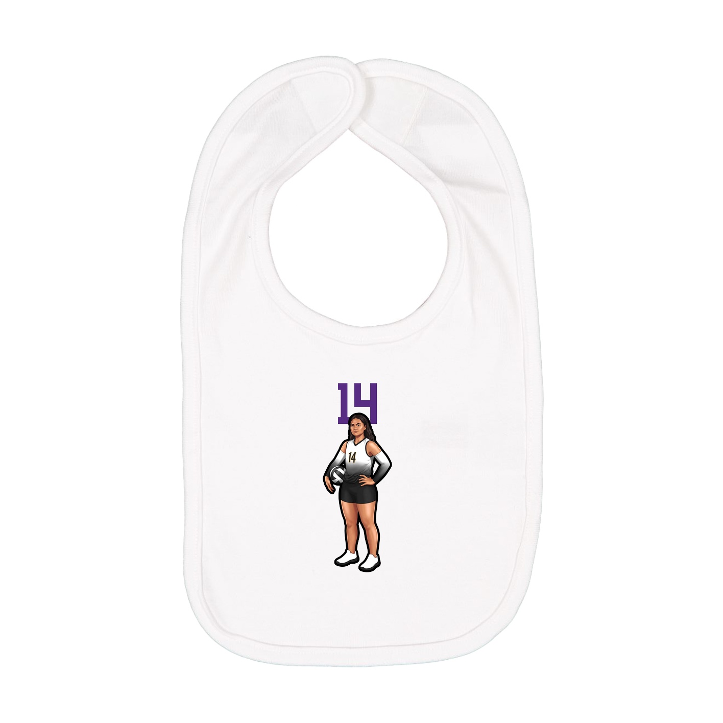 Infant Bib — Number Top in White