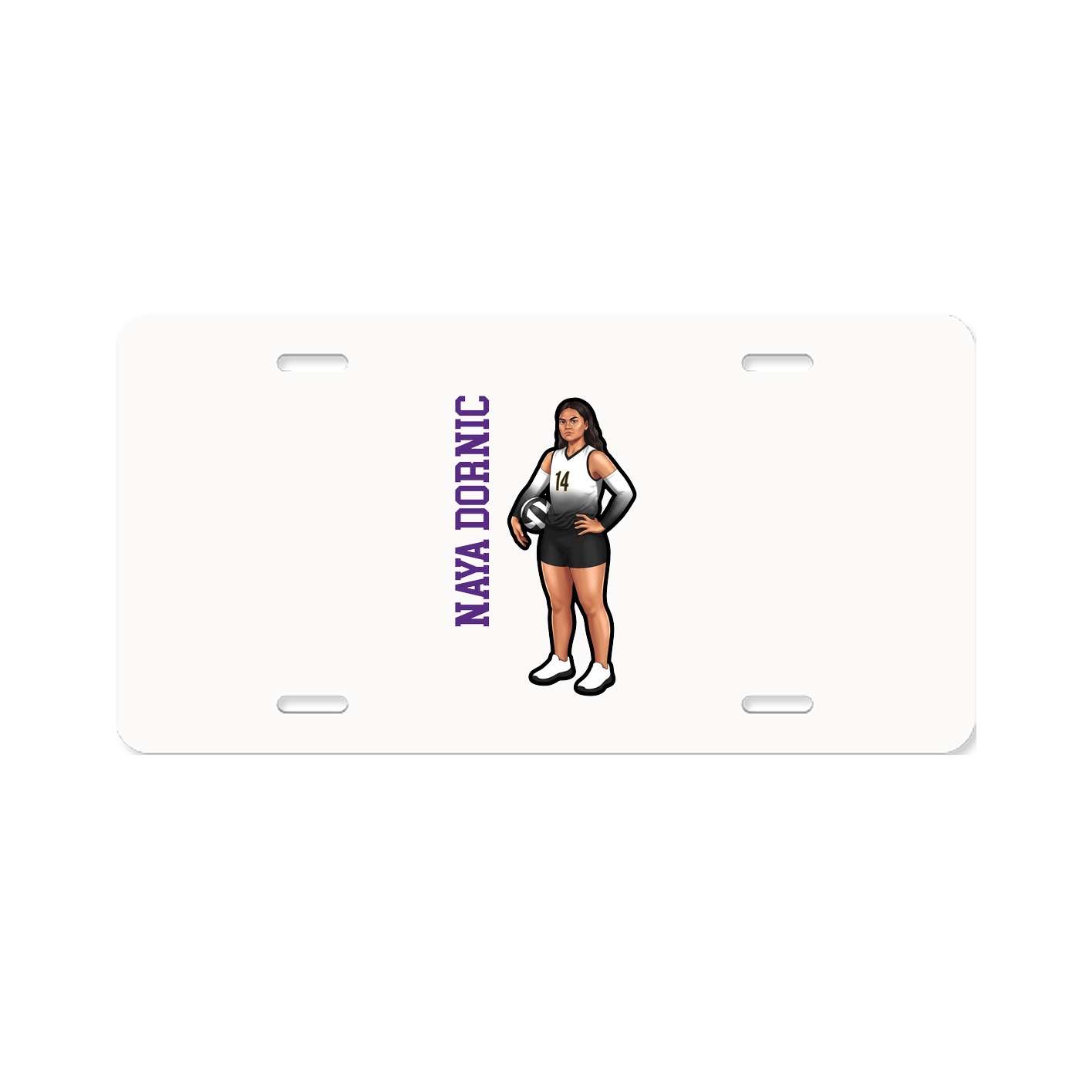 License Plate — Name Vertical in Classic