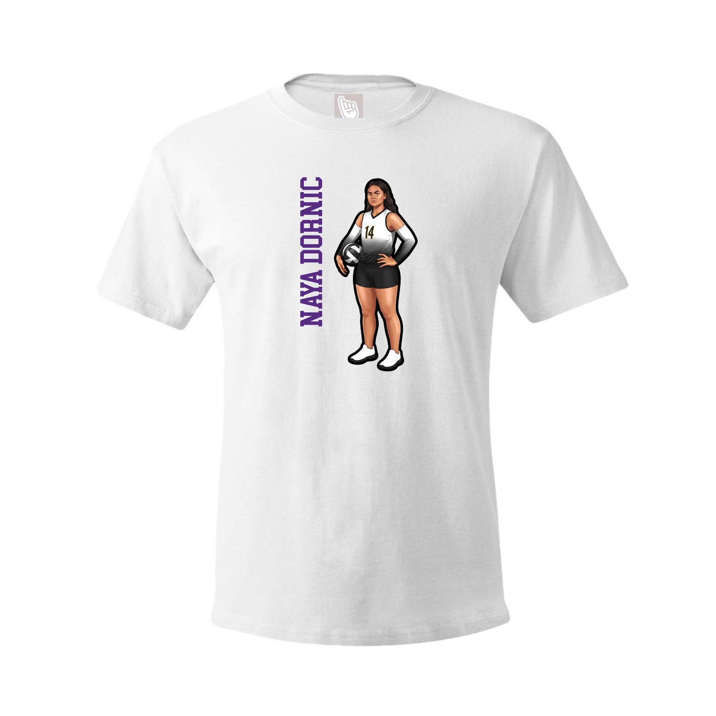 Tee — Name Vertical in White