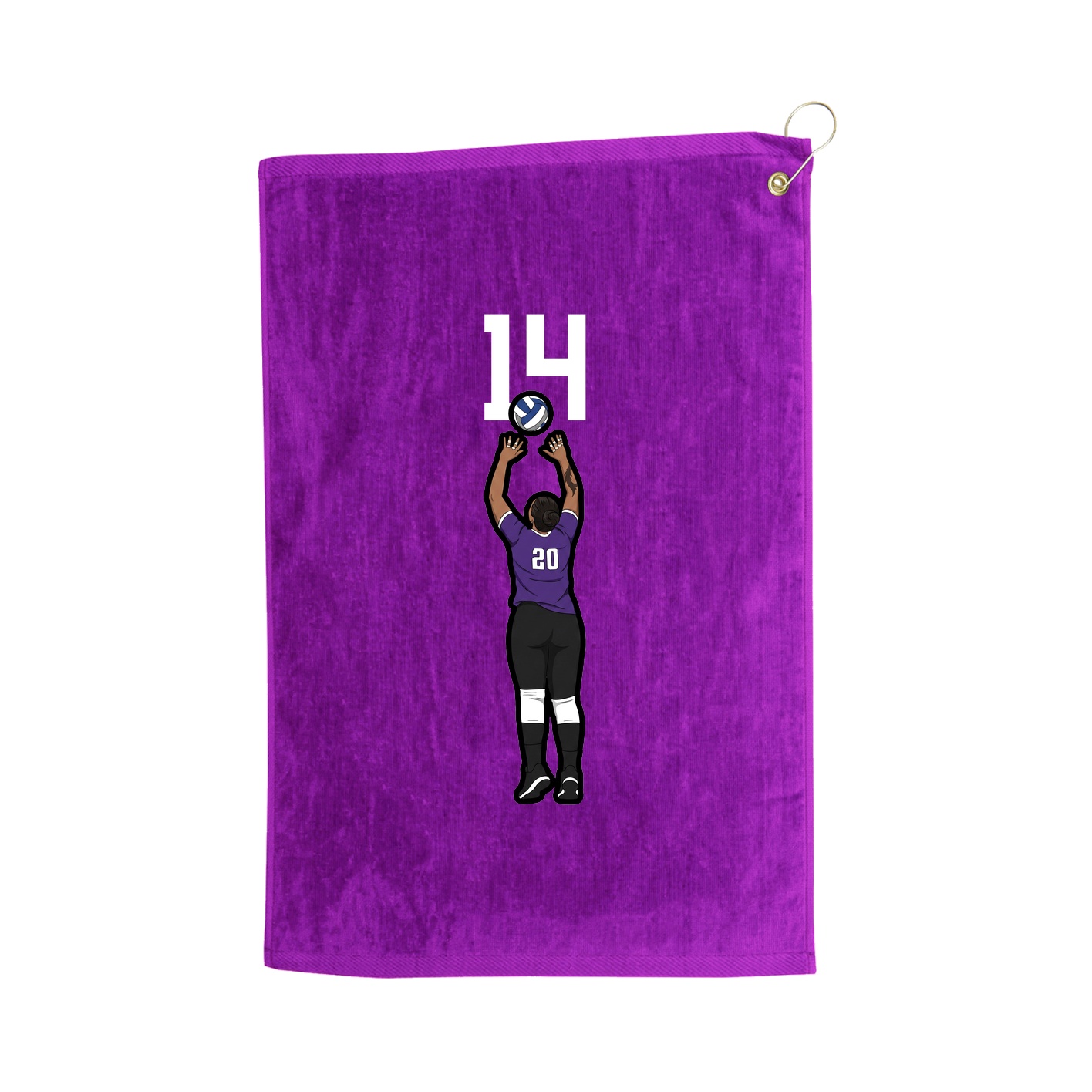 Golf Towel — Number Top in Purple