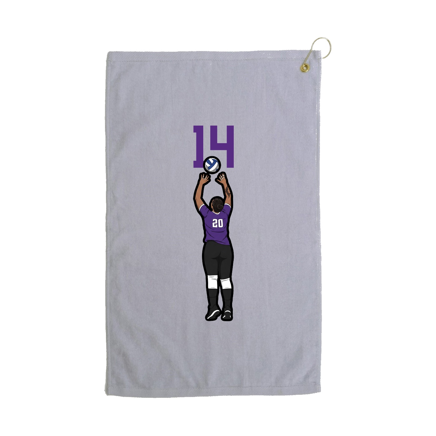 Golf Towel — Number Top in Grey