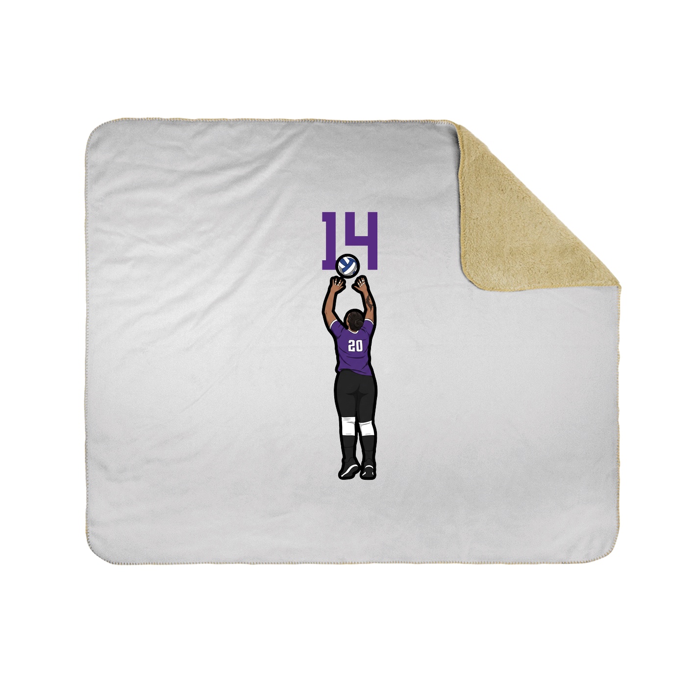 Throw Blanket — Number Top in White