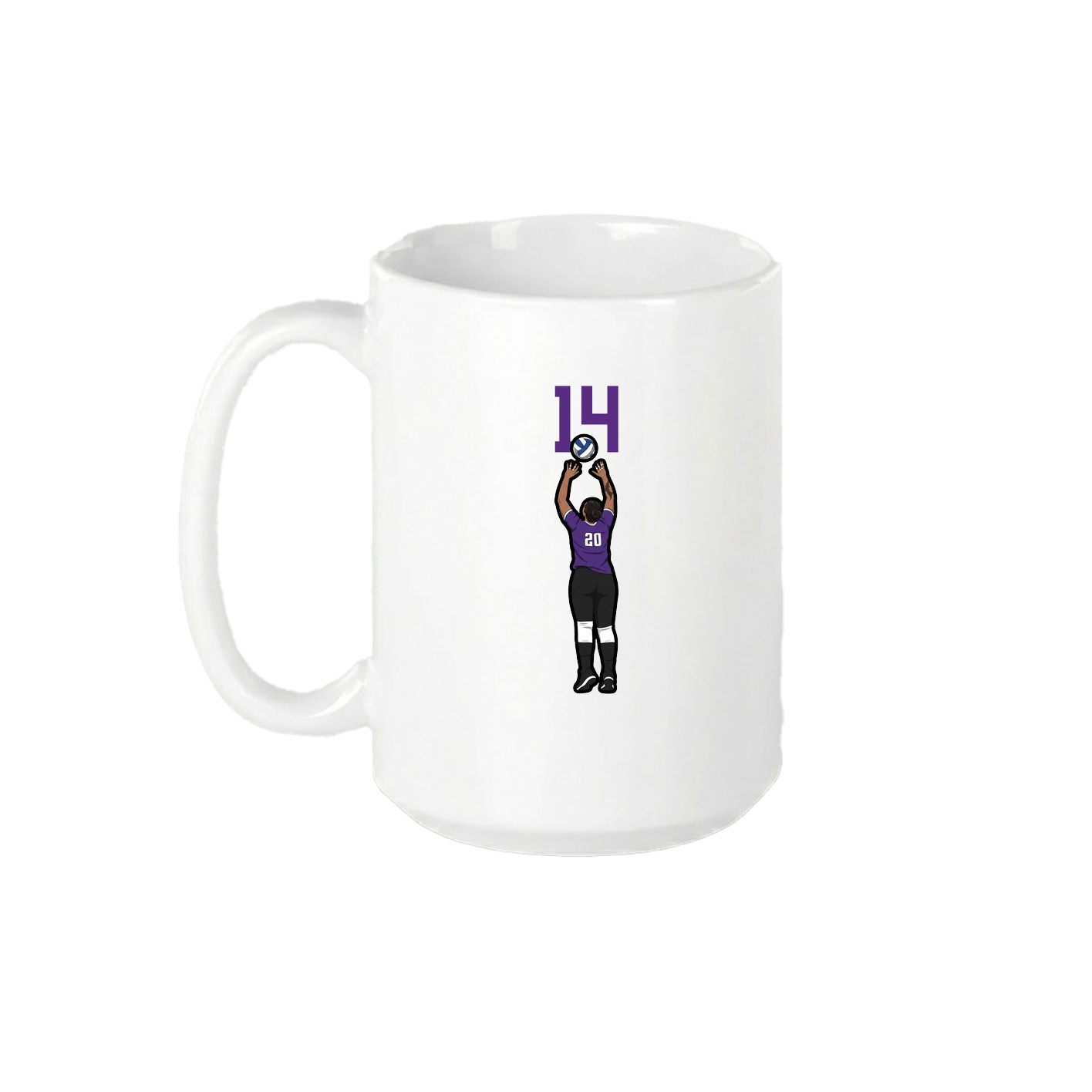 15oz Coffee Mug — Number Top in White