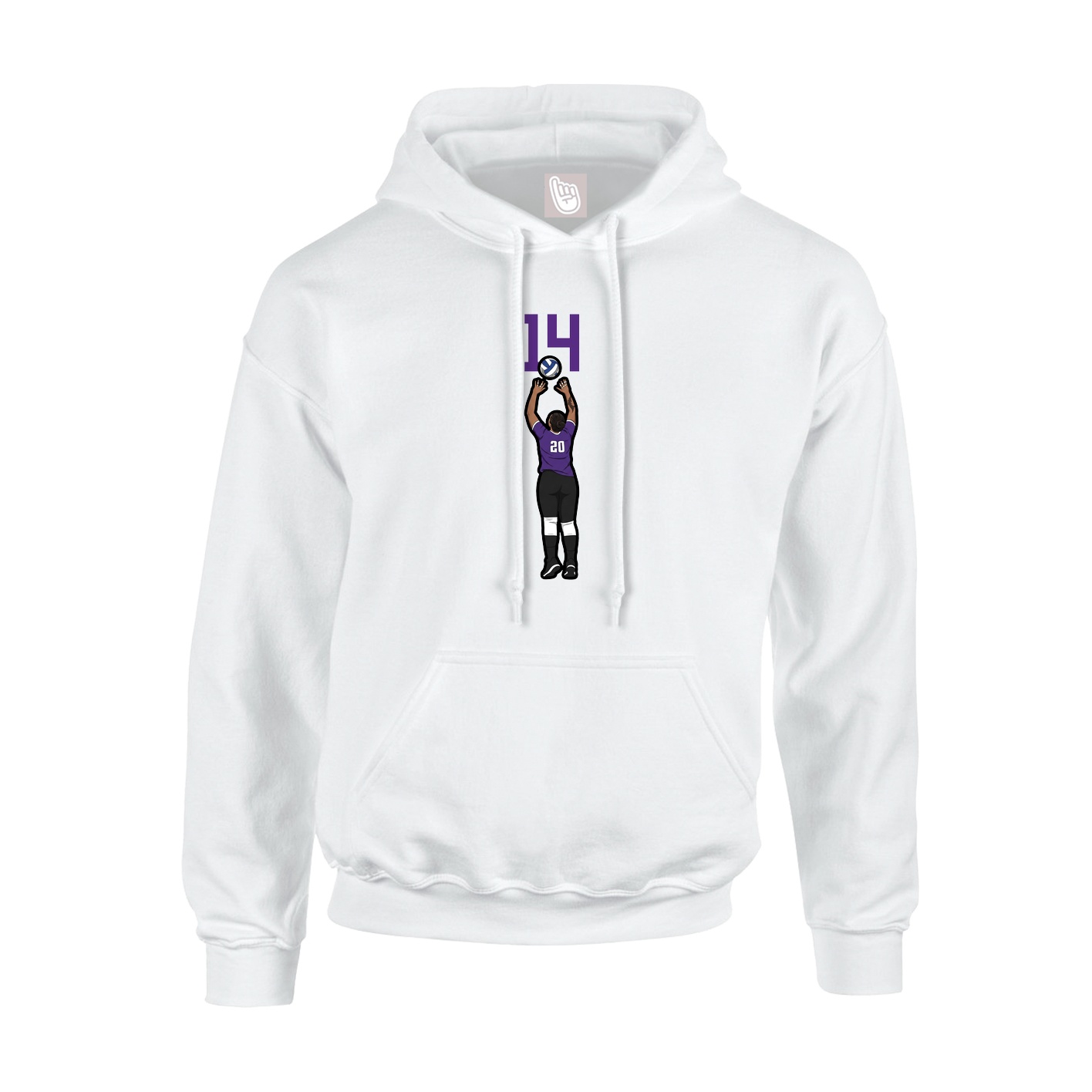 Hoodie — Number Top in White