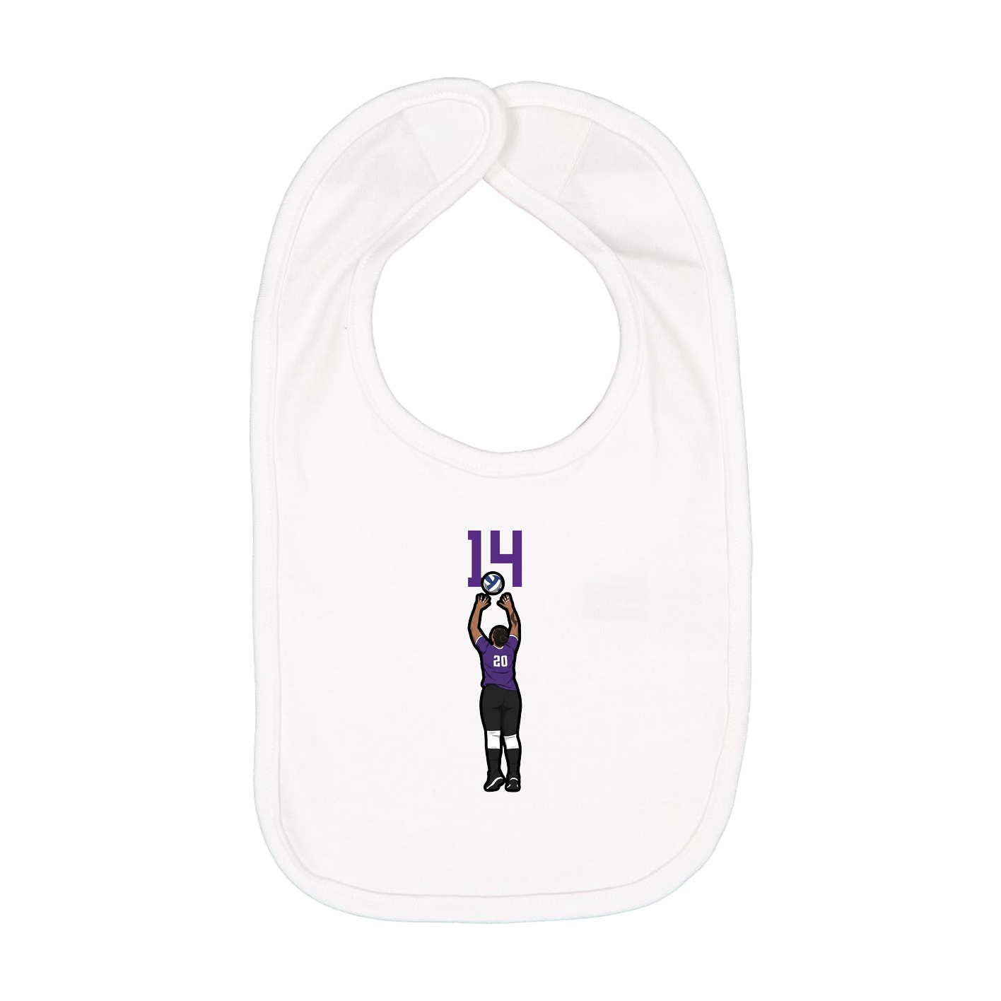 Infant Bib — Number Top in White