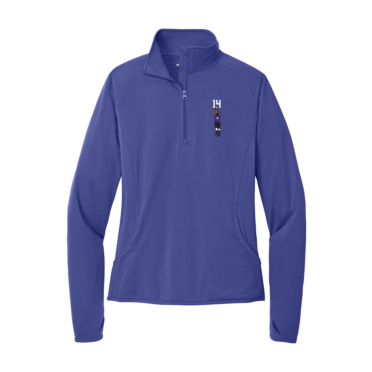 Women's Q-Zip Pullover — Number Top in Purple