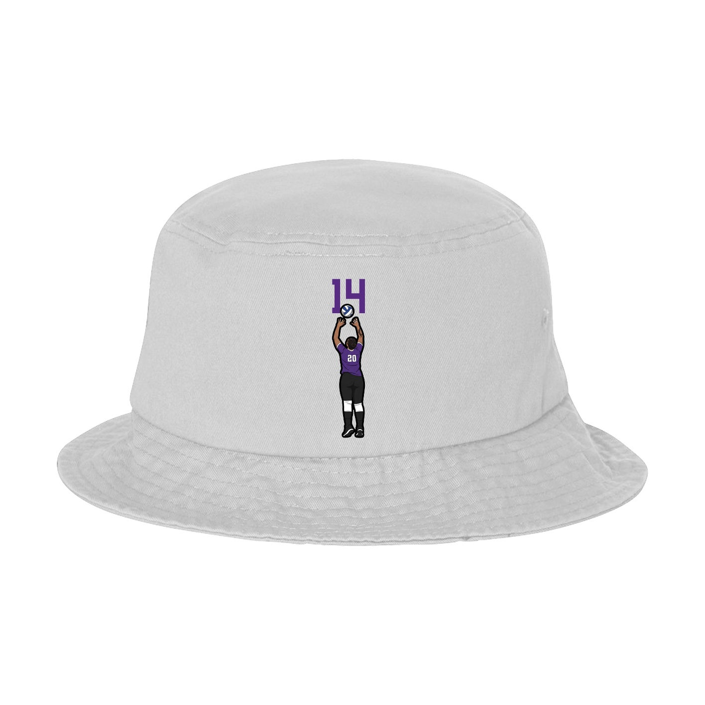 Bucket Cap — Number Top in White