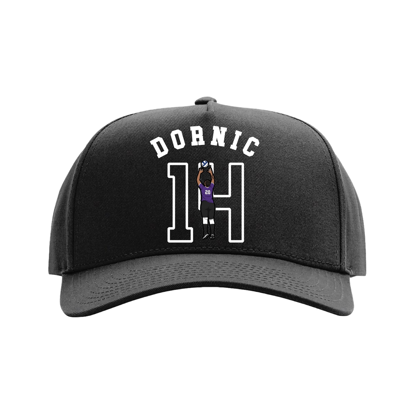 Full Fabric Five-Panel Champ Cap — Shirsey Arch in Black