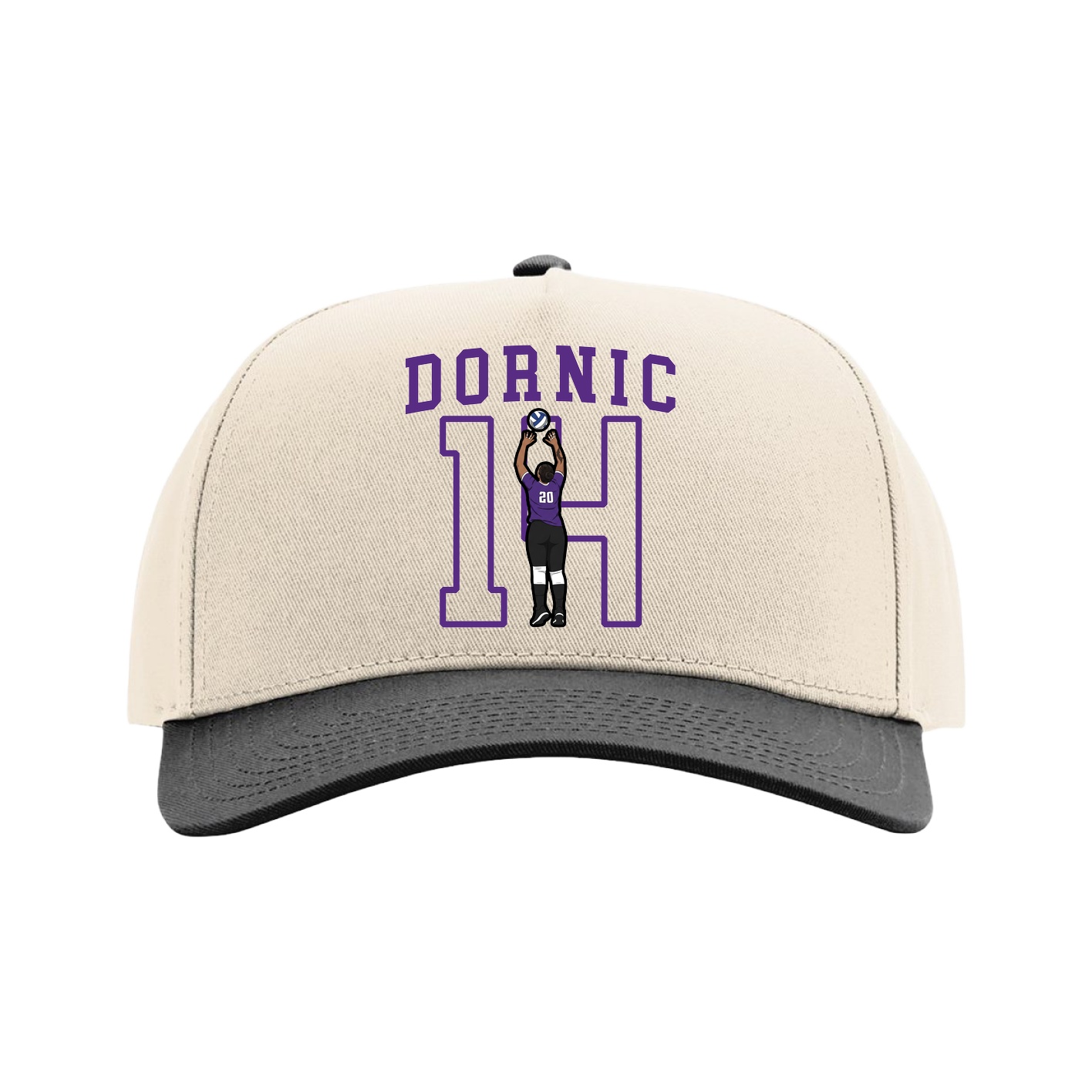 Full Fabric Five-Panel Champ Cap — Shirsey in Cream/Black