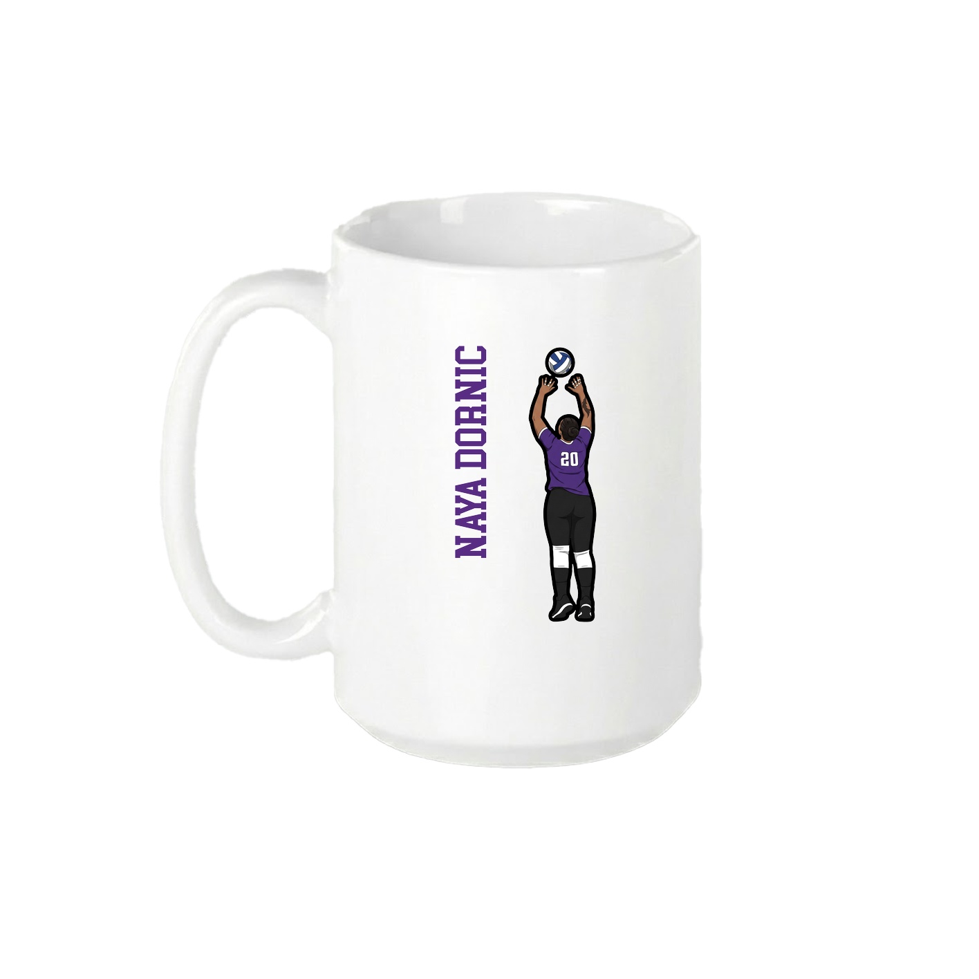 15oz Coffee Mug — Name Vertical in White