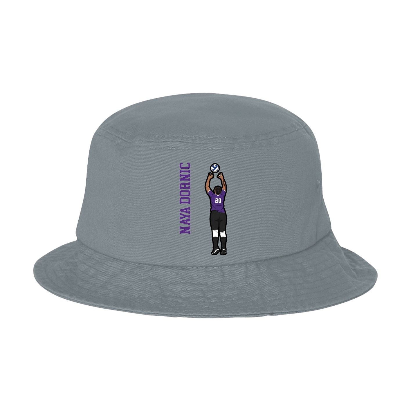 Bucket Cap — Name Vertical in Grey