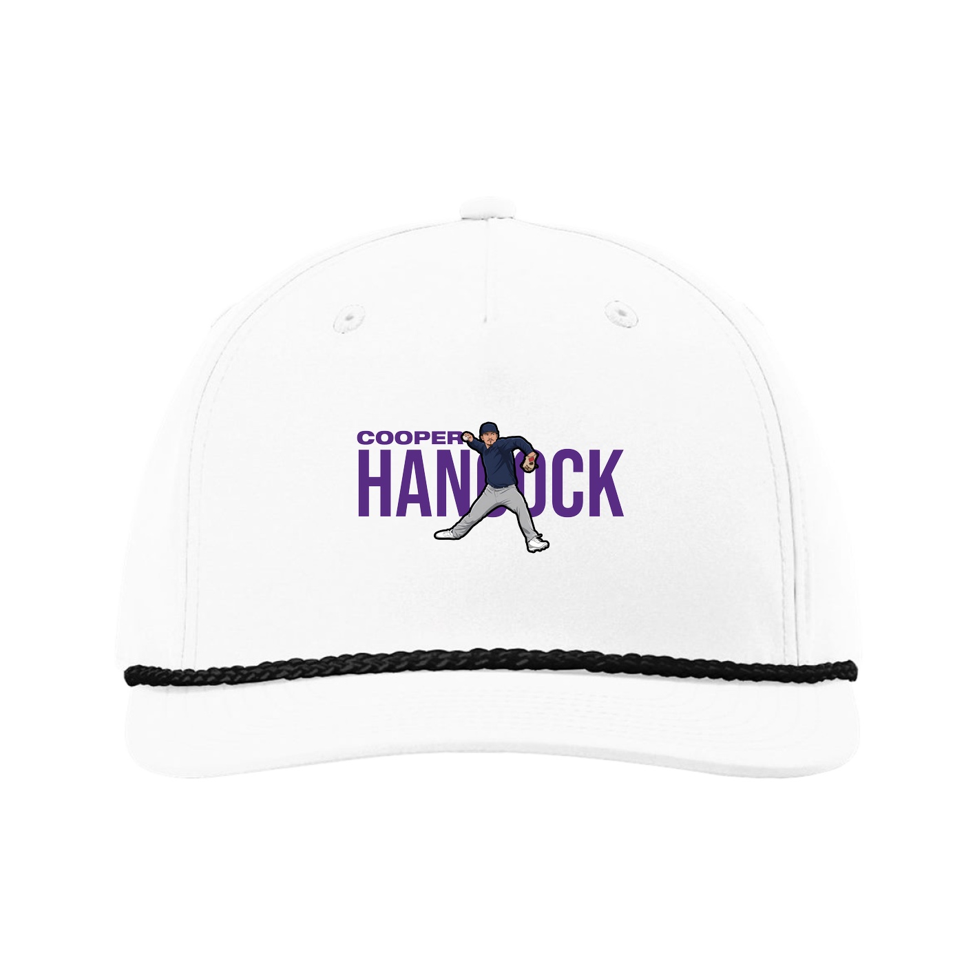 Five-Panel Classic Rope Cap — Player Name in White