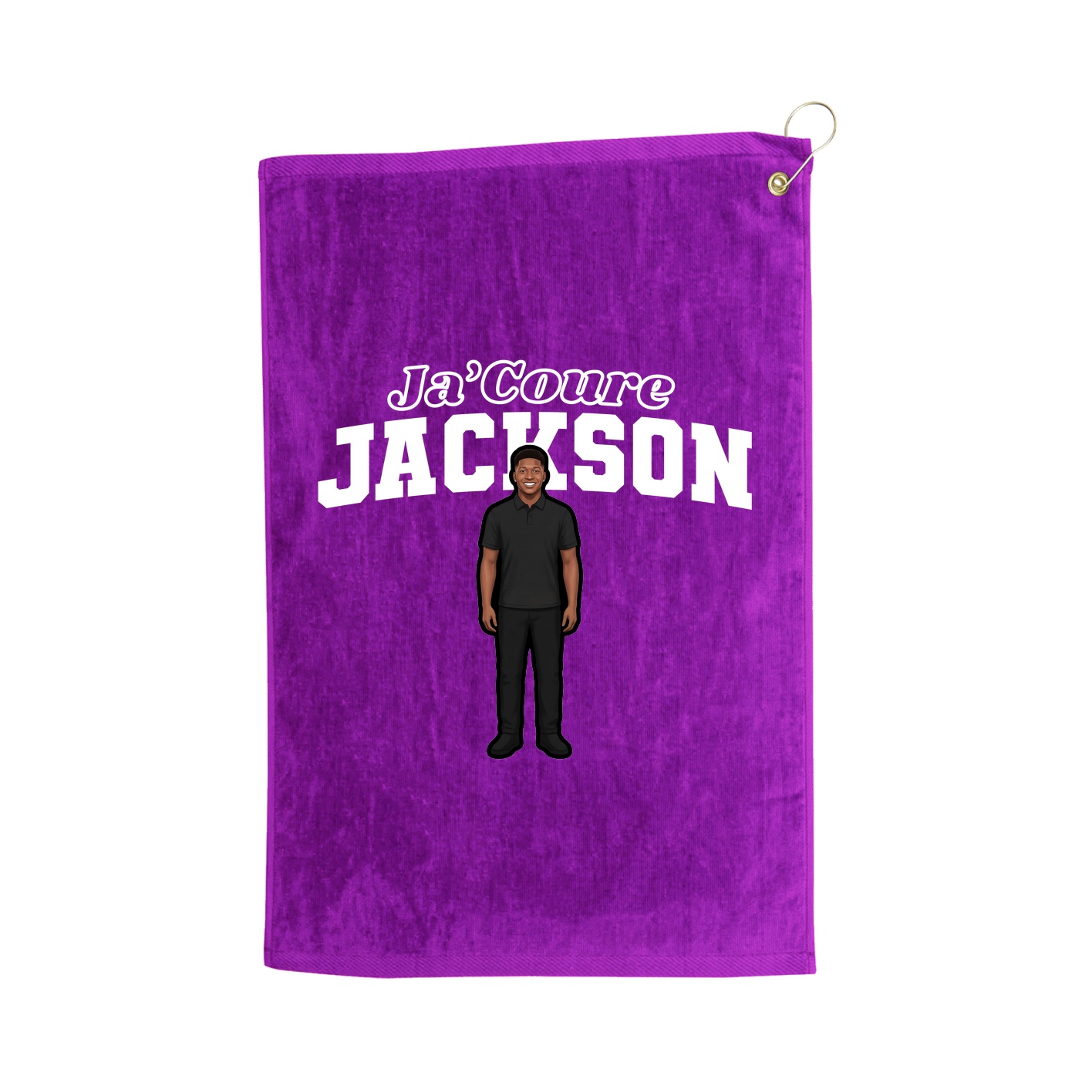 Golf Towel — Name Arch in Purple