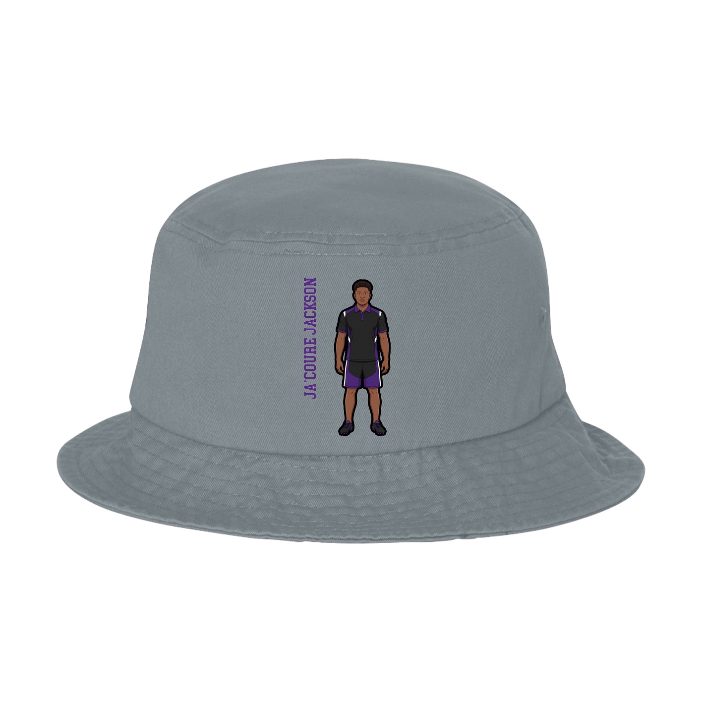 Bucket Cap — Name Vertical in Grey