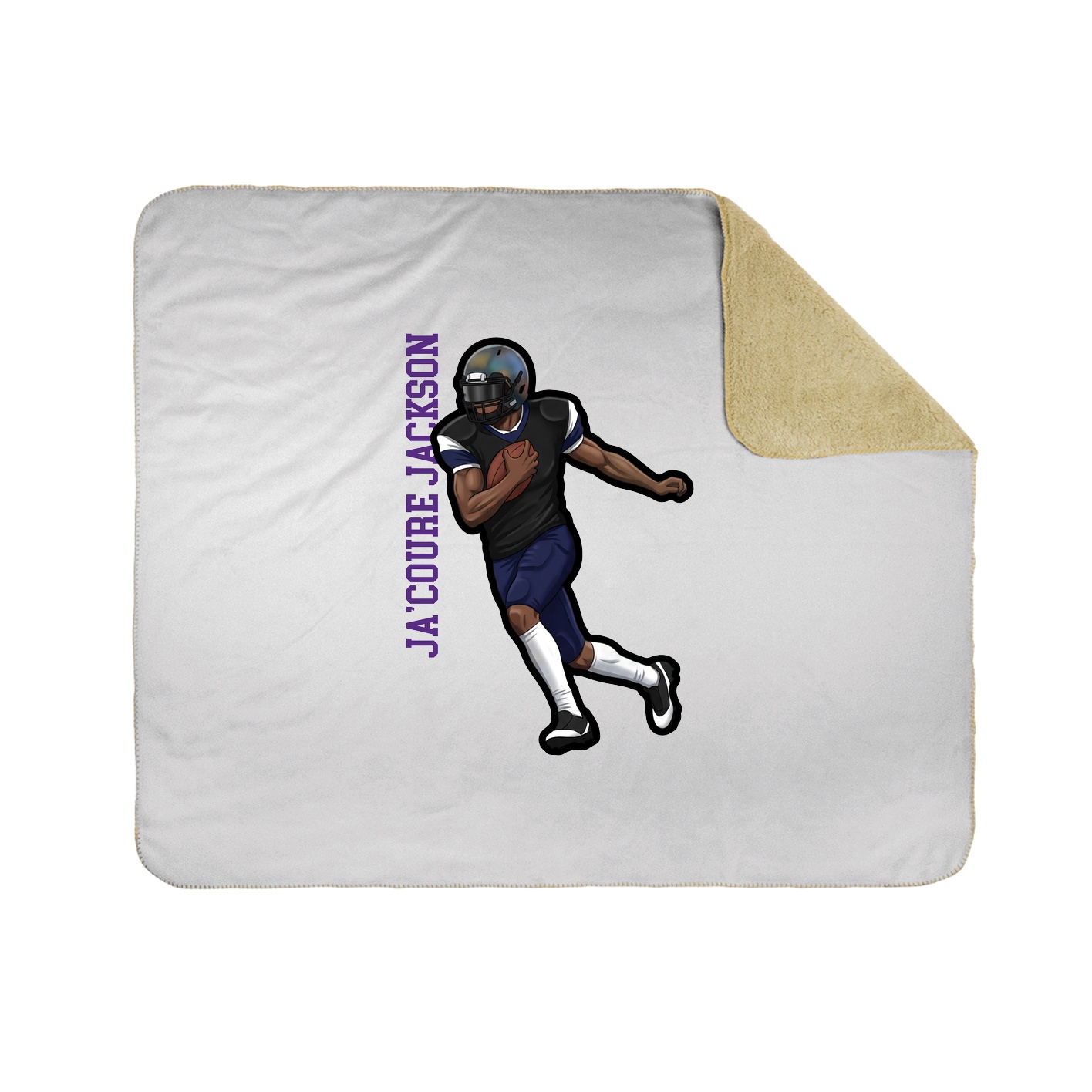 Throw Blanket — Name Vertical in White