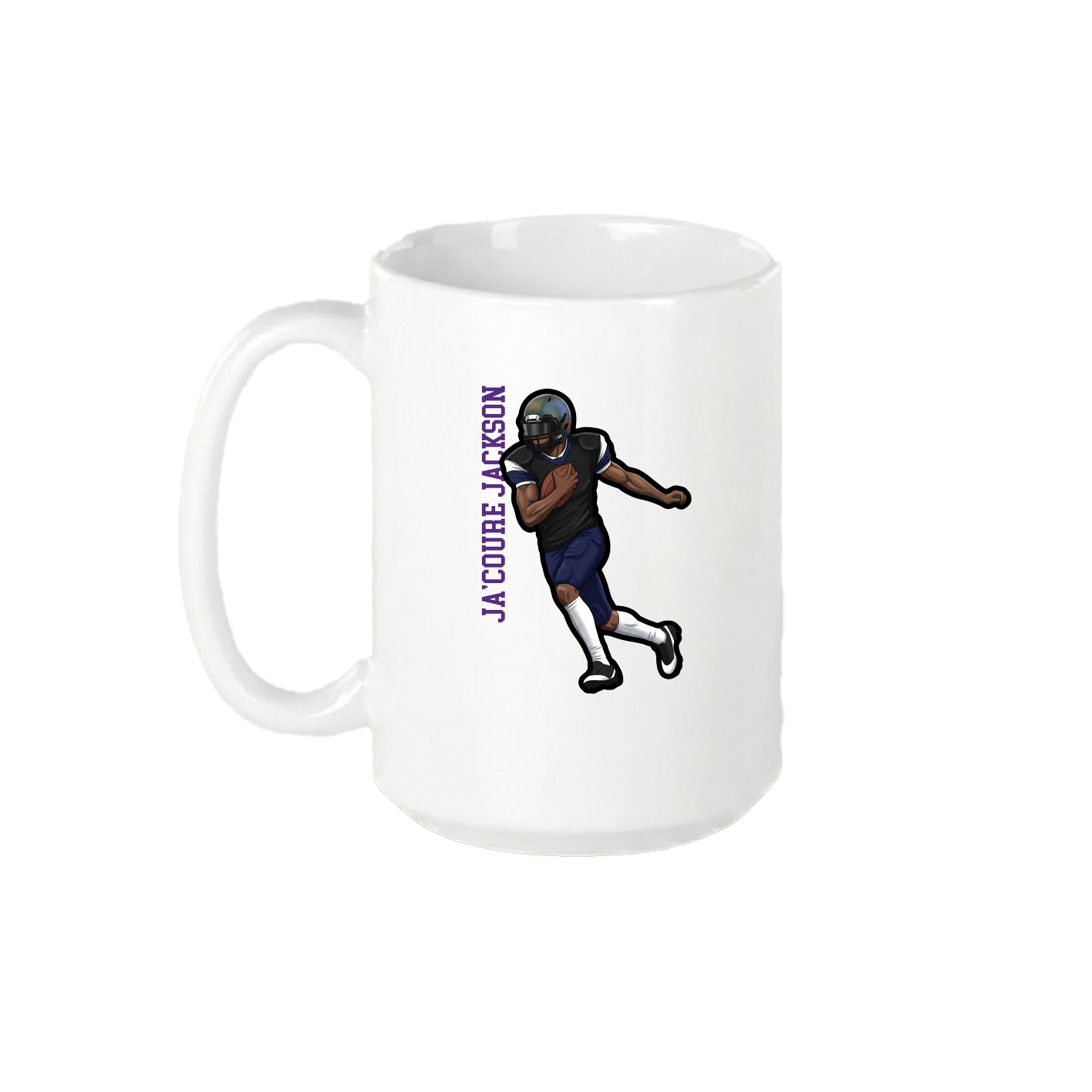 15oz Coffee Mug — Name Vertical in White