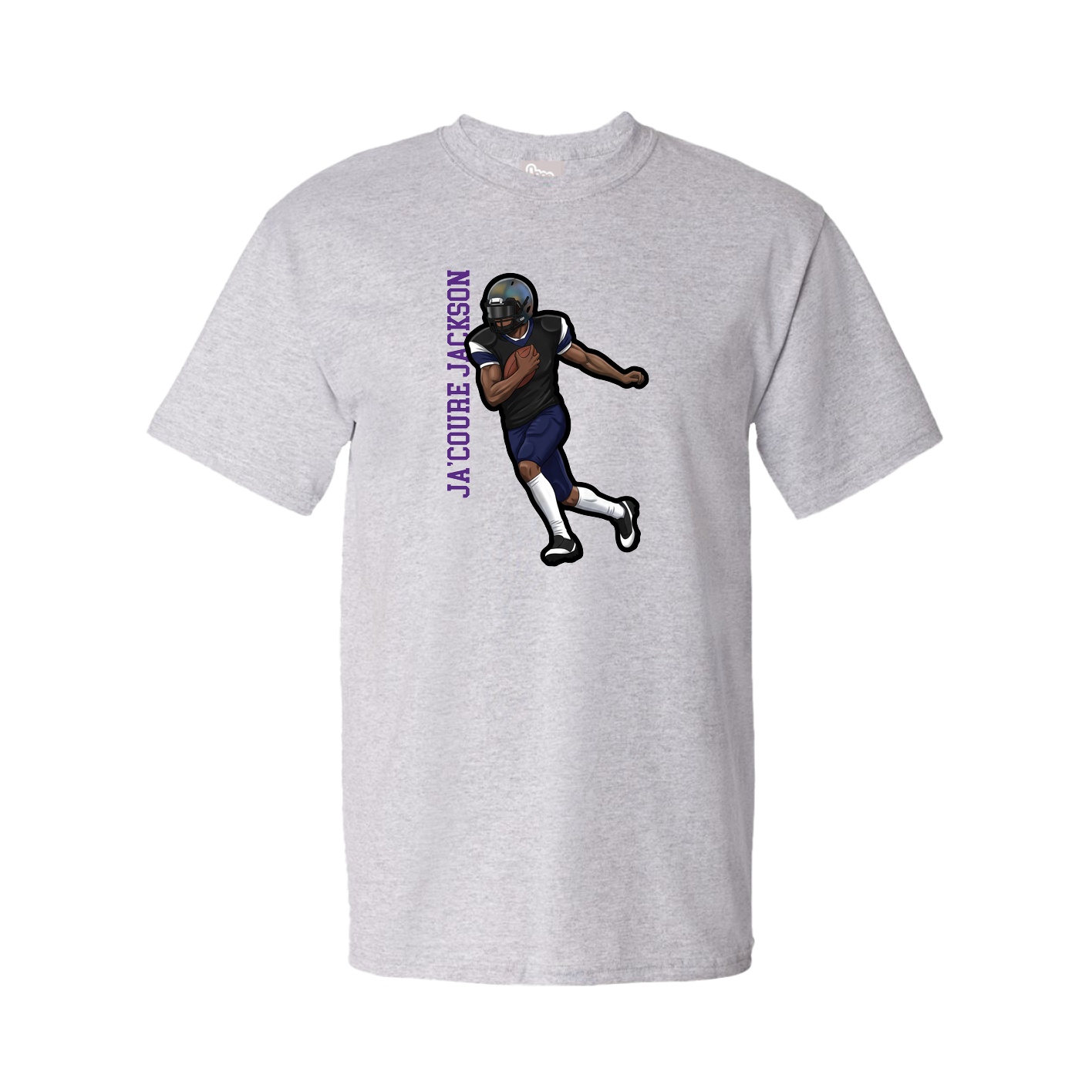 Tee — Name Vertical in Grey