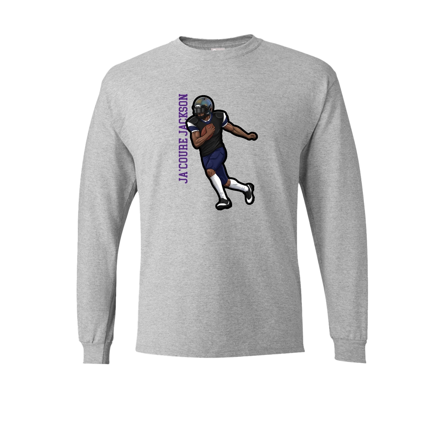 Long Sleeve Tee — Name Vertical in Grey