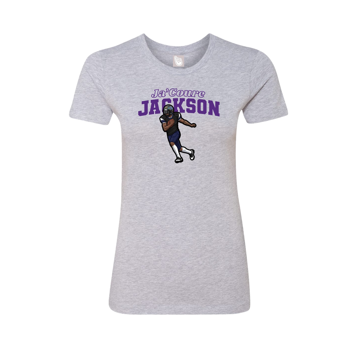 Fitted Women's Tee — Name Arch in Grey