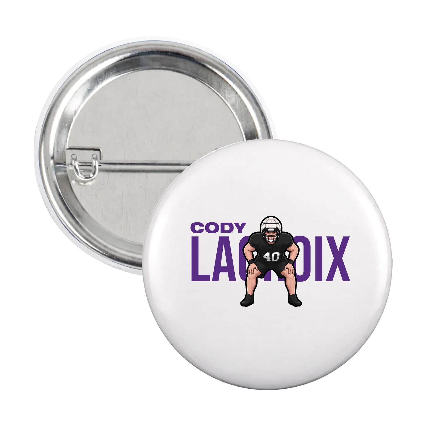 Game Day Button — Player Name in White