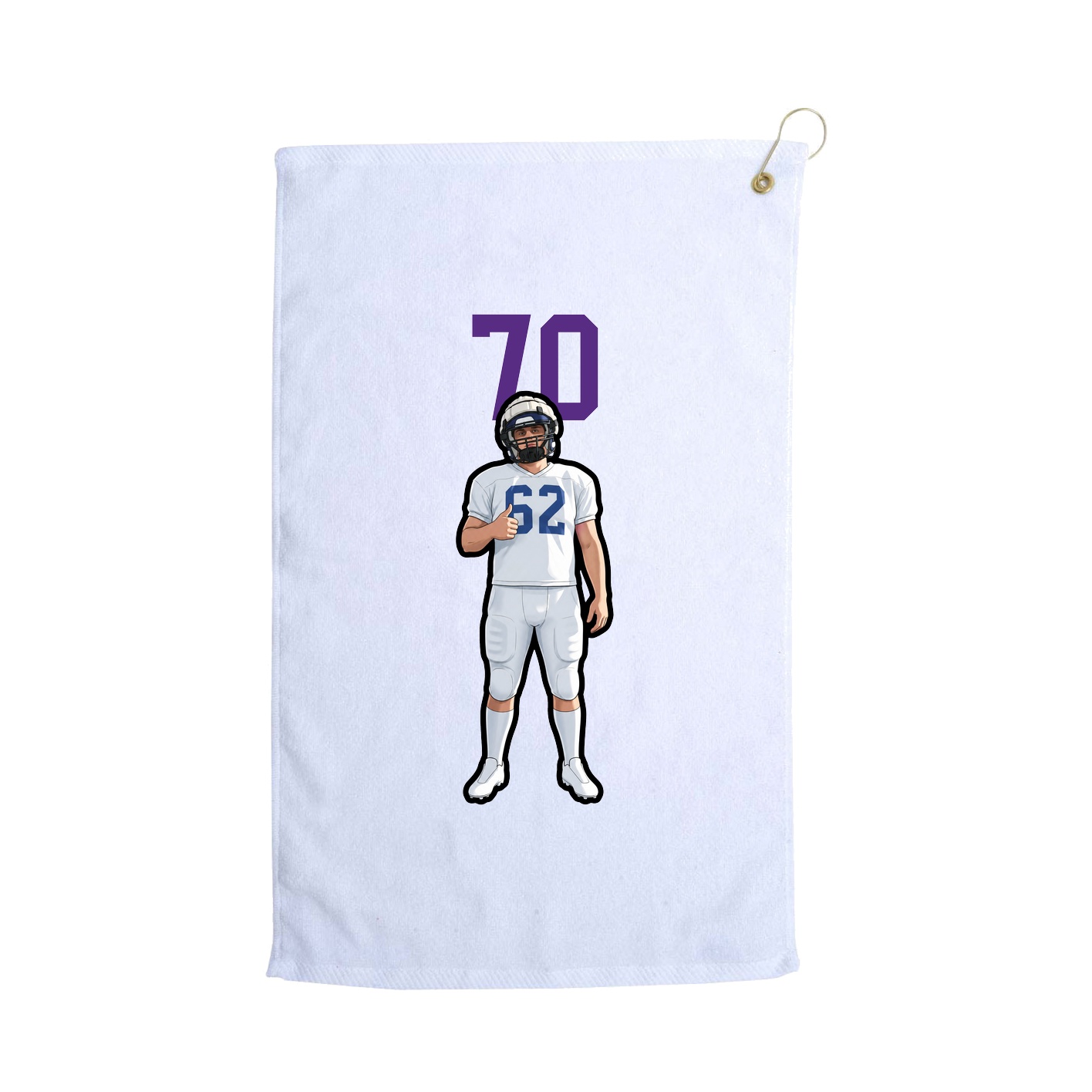 Golf Towel — Number Top in White