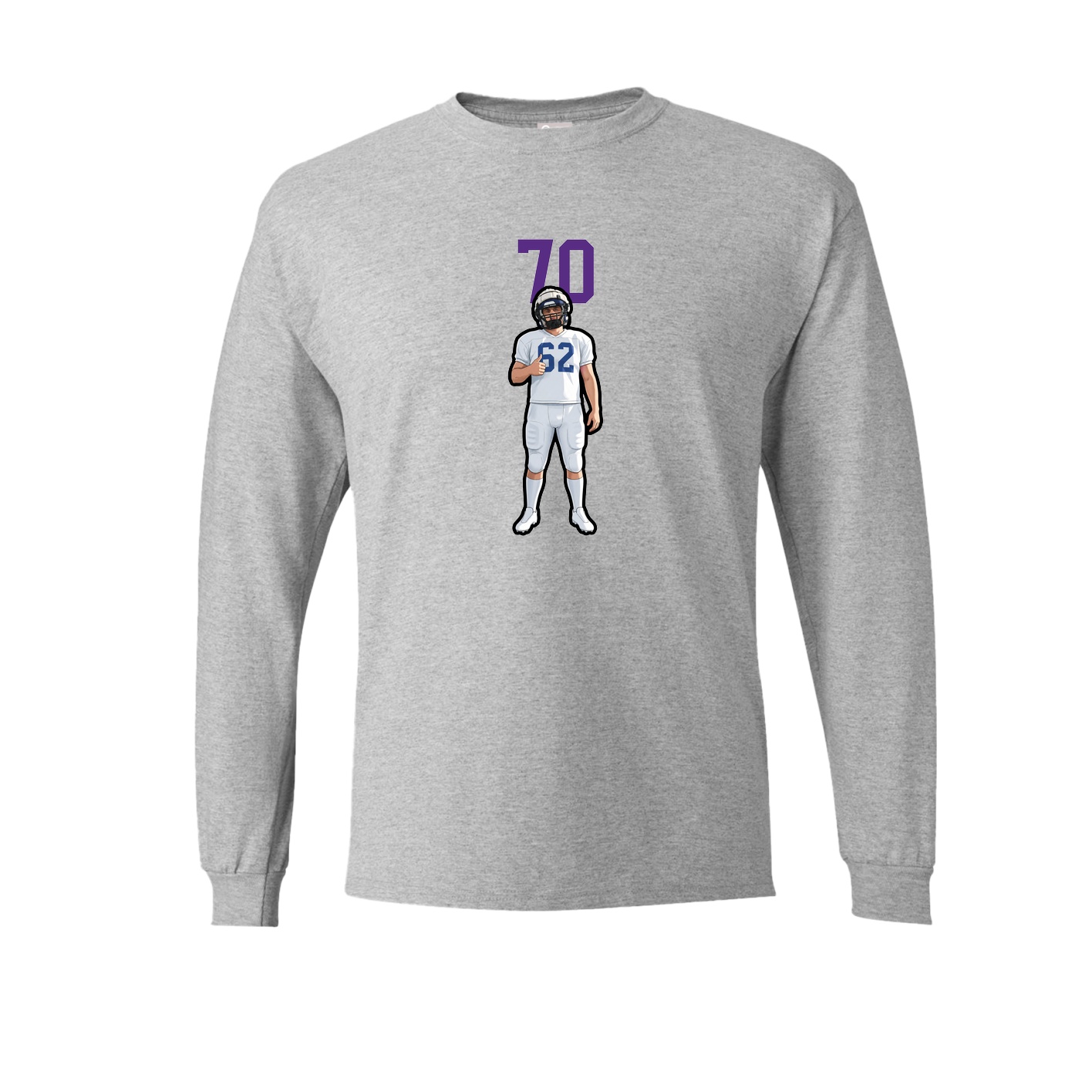 Long Sleeve Tee — Number Top in Grey