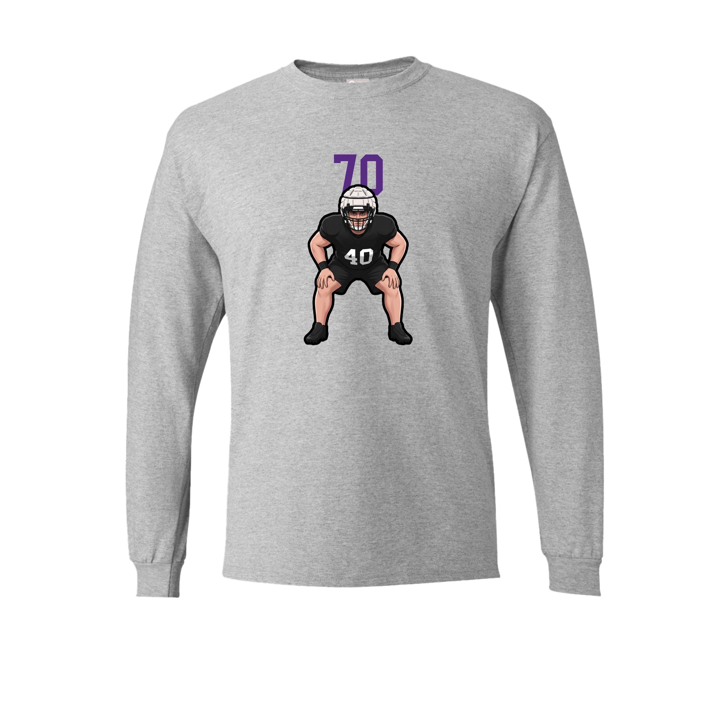 Long Sleeve Tee — Number Top in Grey