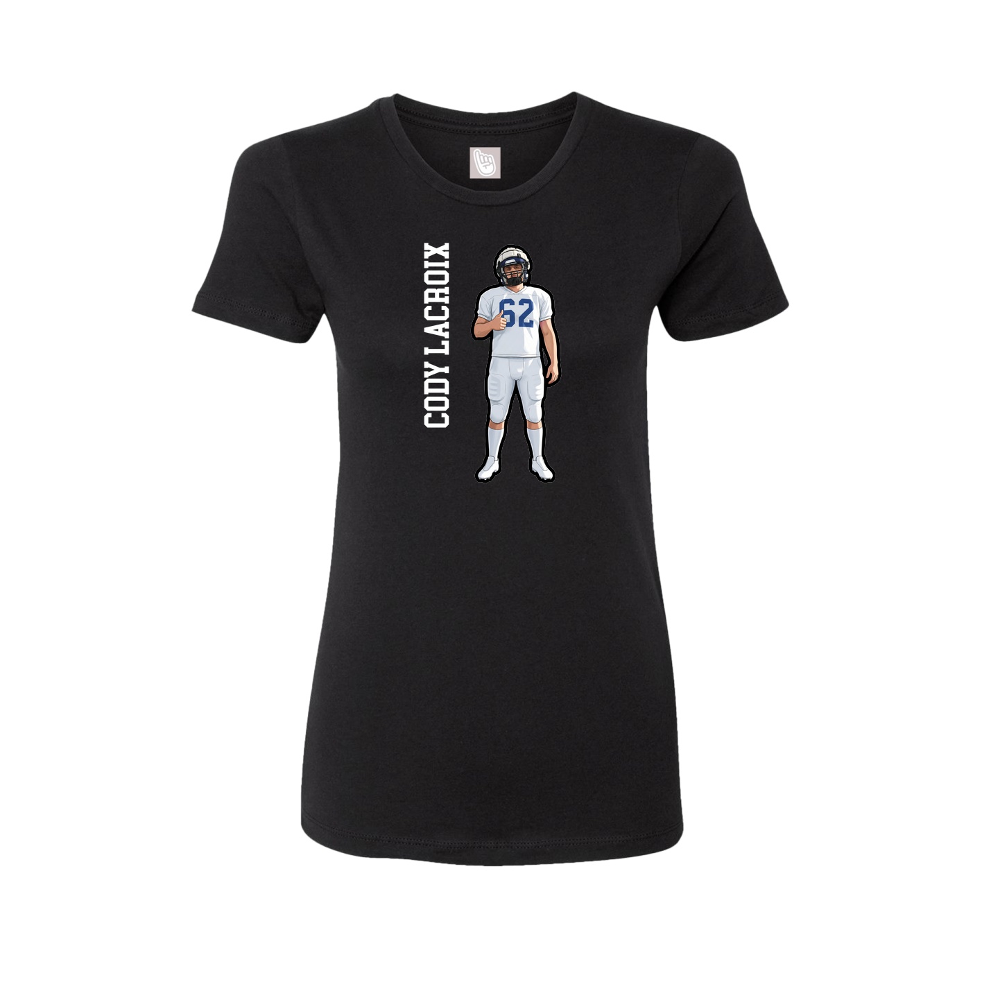 Fitted Women's Tee — Name Vertical in Black