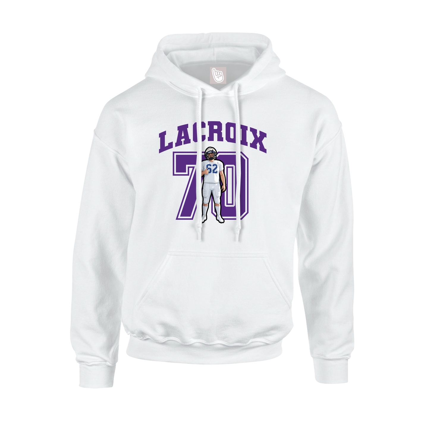 Hoodie — Number in White