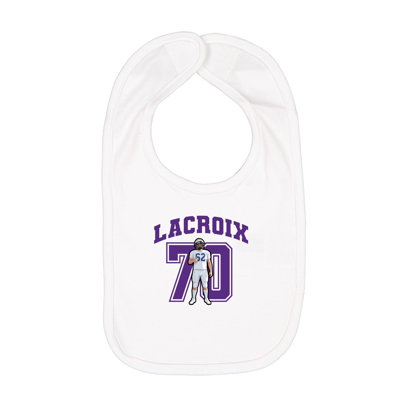Infant Bib — Number in White