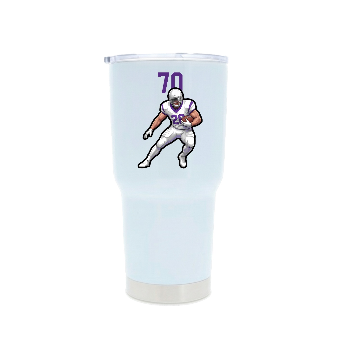 30oz Stainless Steel Tumbler — Number Top in White