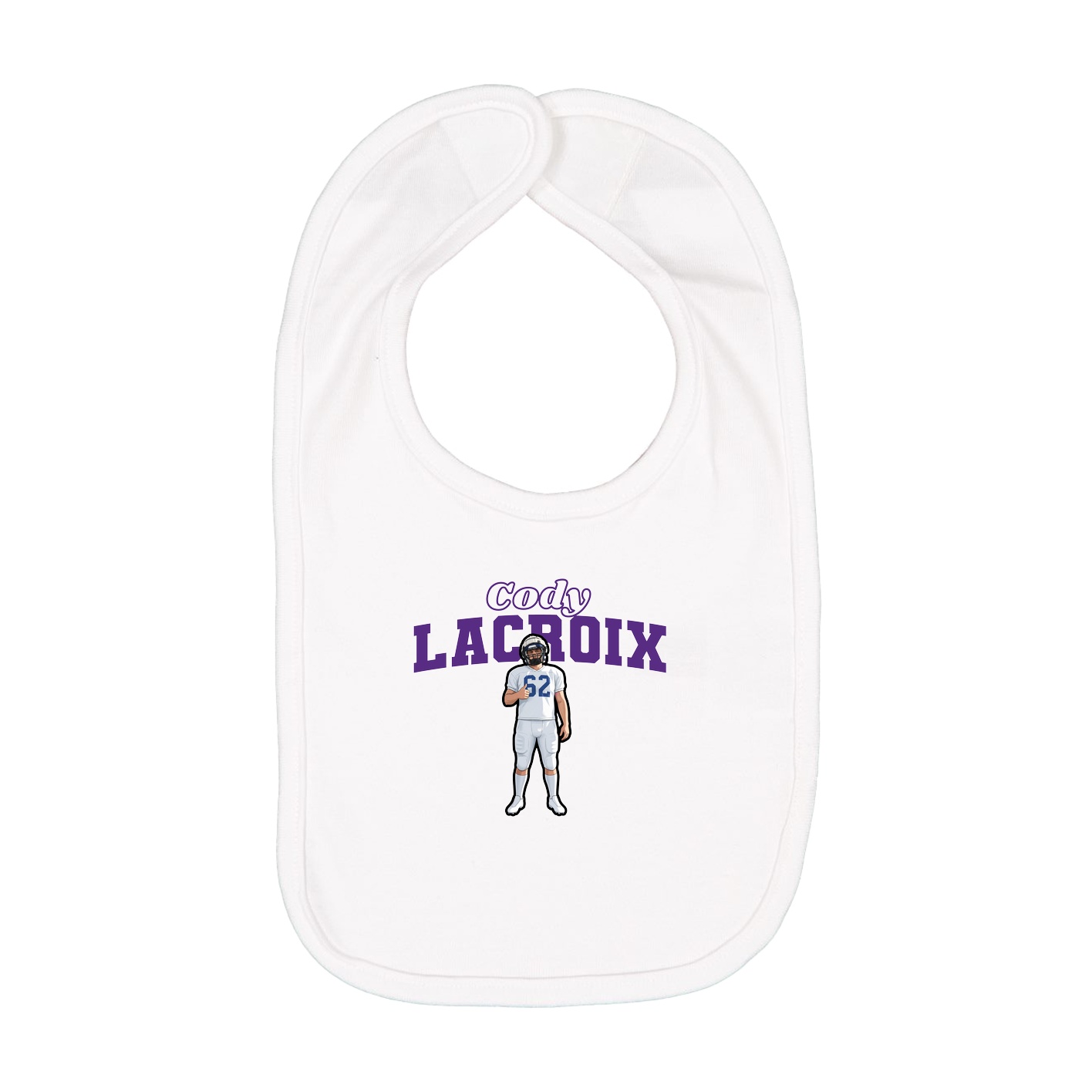 Infant Bib — Name Arch in White
