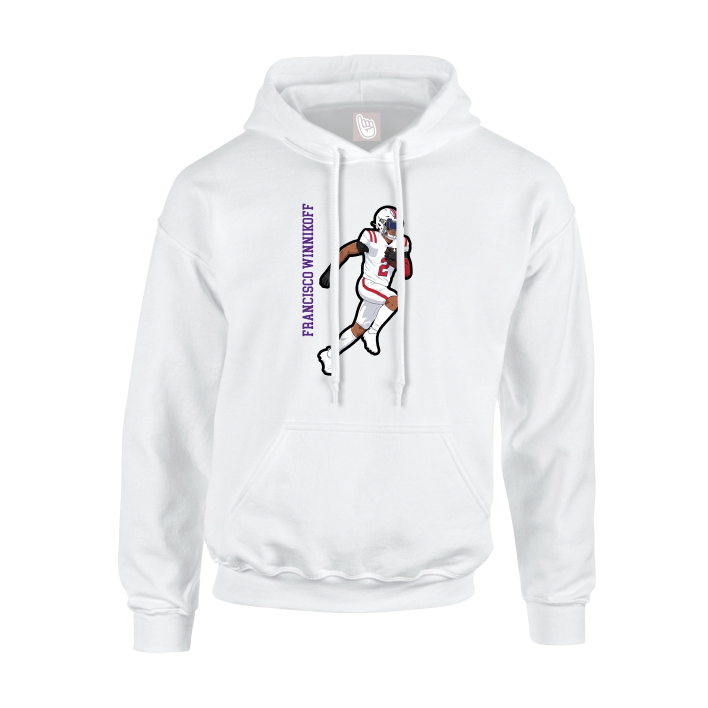 Hoodie — Name Vertical in White