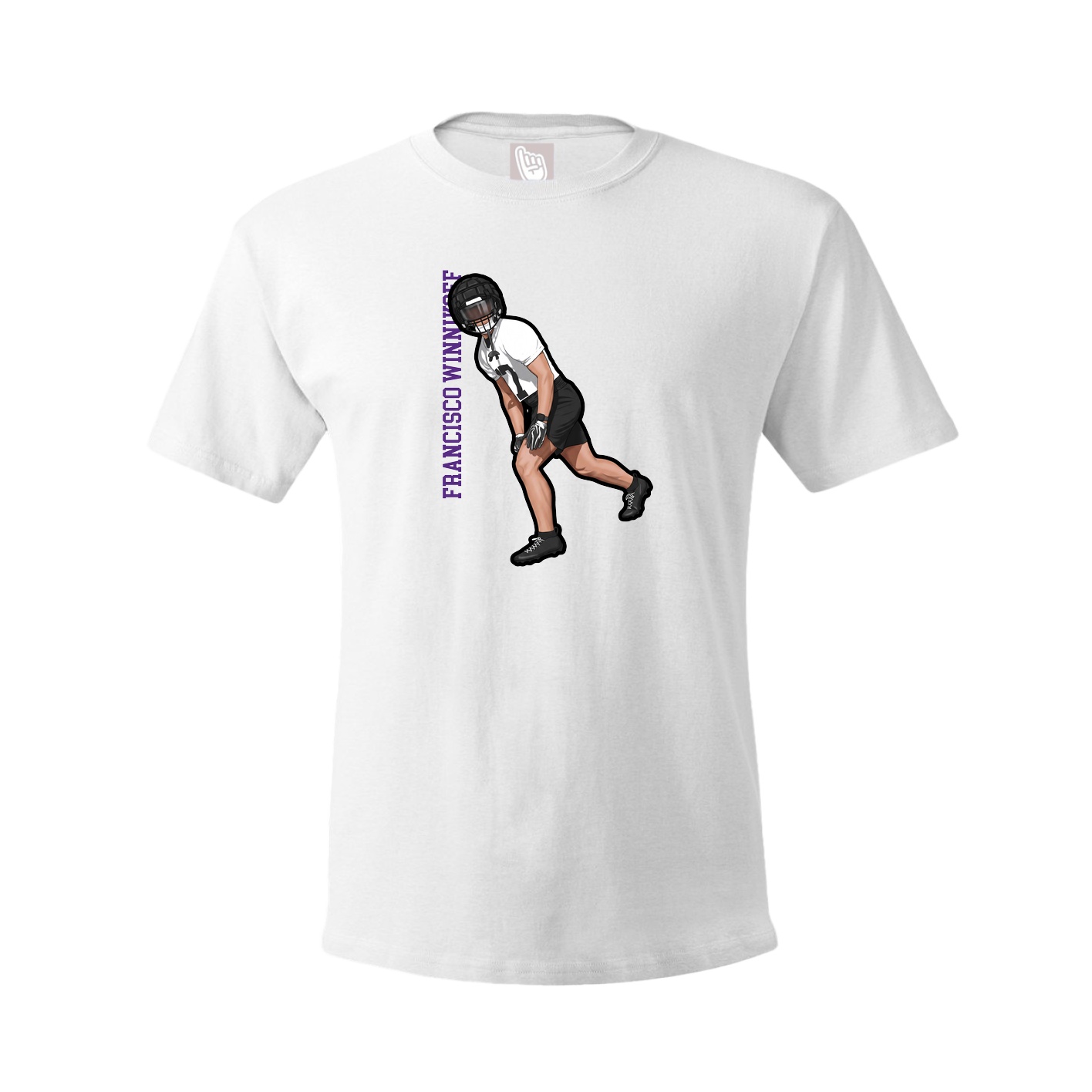 Tee — Name Vertical in White