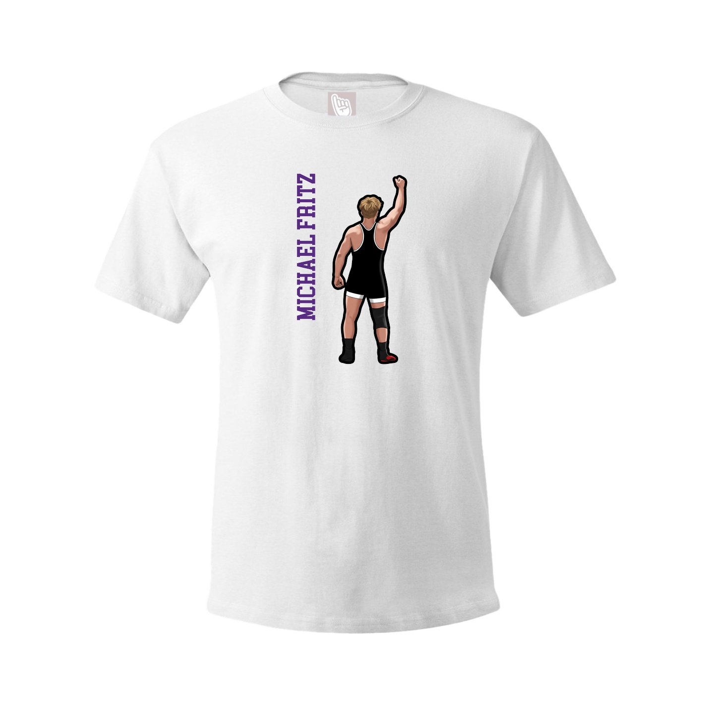 Youth Tee — Name Vertical in White