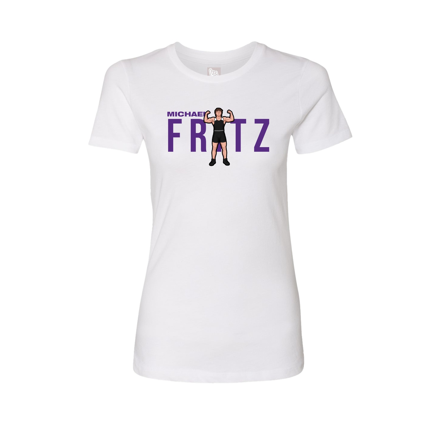 Fitted Women's Tee — Player Name in White