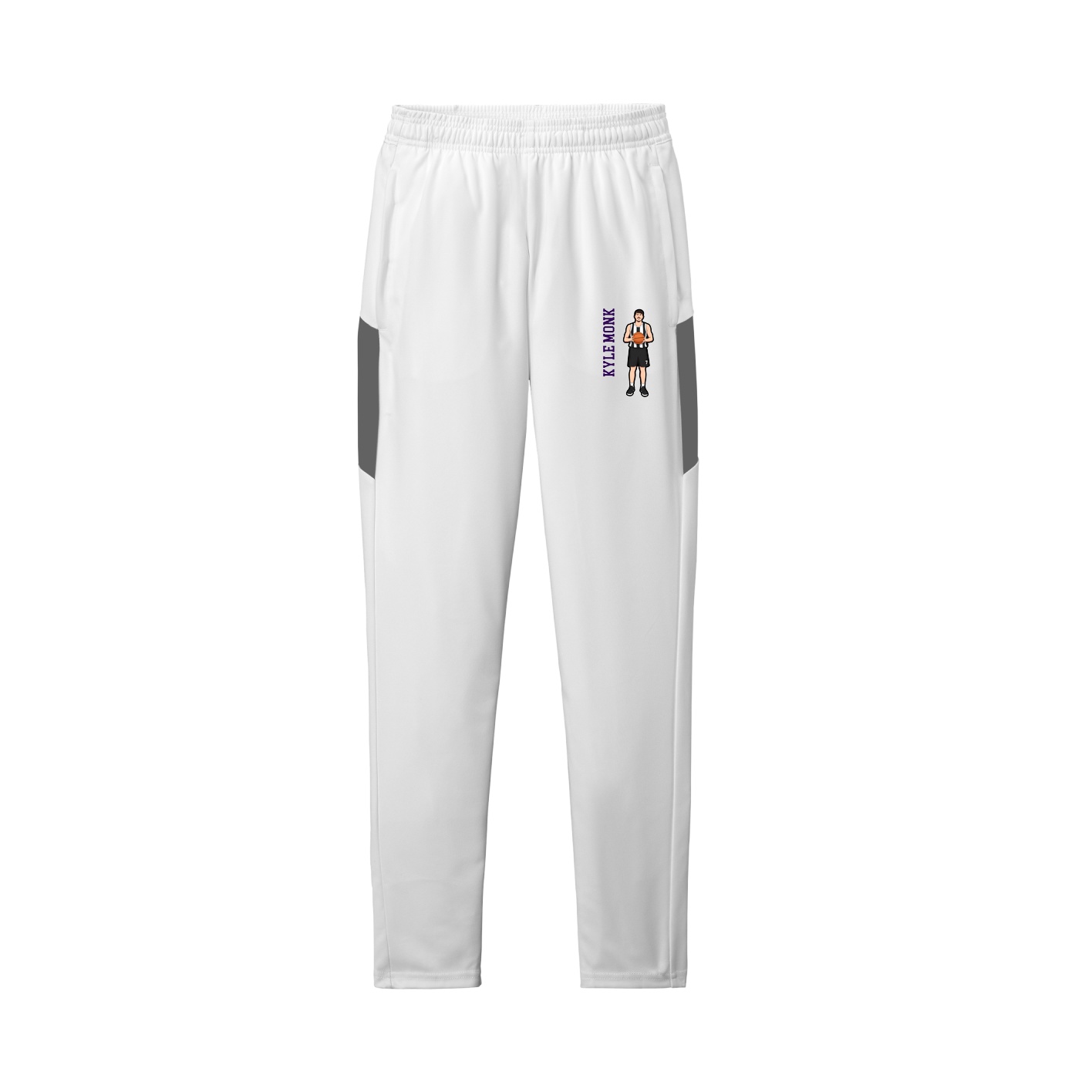 Team Travel Pant — Name Vertical in White/Grey