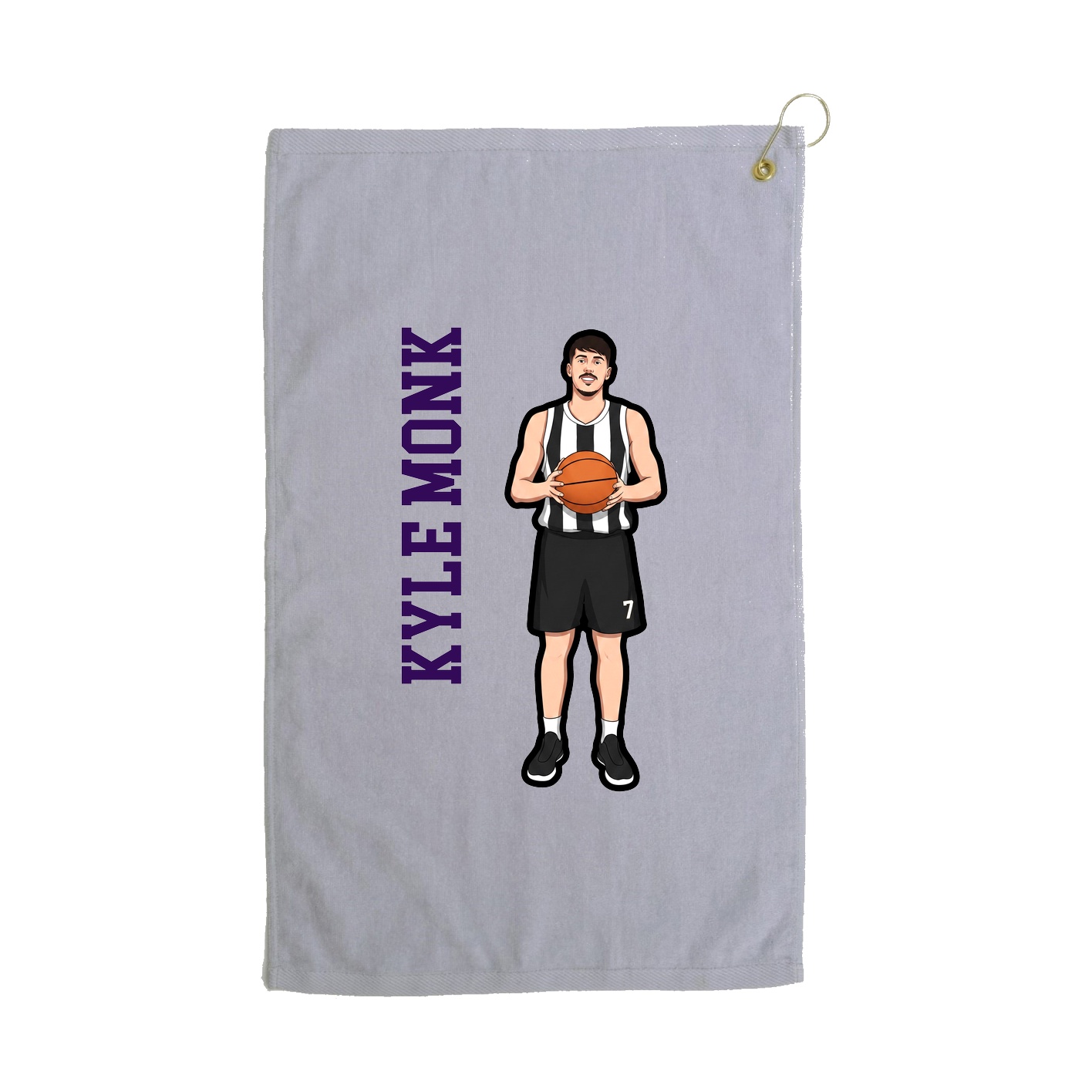 Golf Towel — Name Vertical in Grey